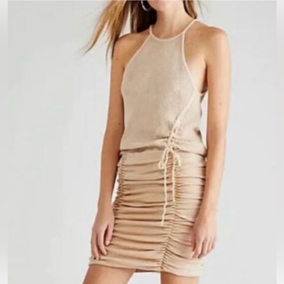 Dresses & Skirts - NWT Free People FP One Katya Thermal Mini Bodycon Dress Sand size small